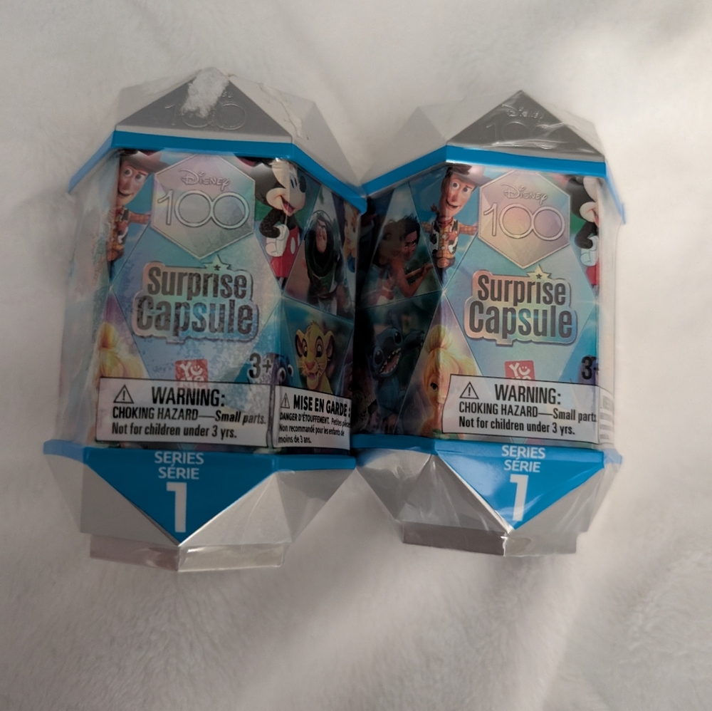 2 NEW YuMe Disney 100th Anniversary Surprise Capsule Series 1 Blind Box SEALED